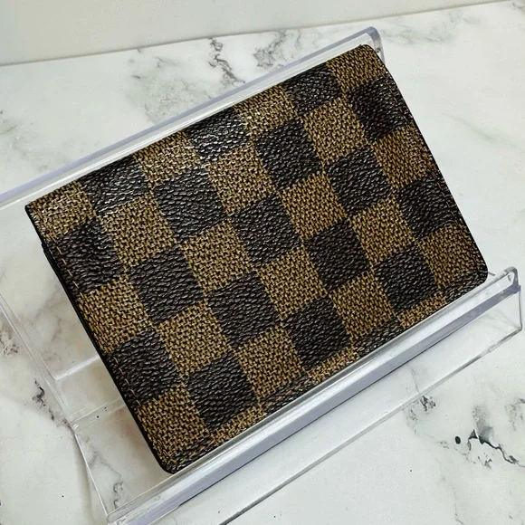 EUC Vintage Louis Vuitton Porte 2 Cartes Daimer Ebene Canvas Vertical Cardholder - Picture 8 of 12